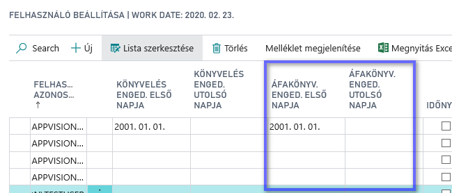 Felhasználó beállítása
