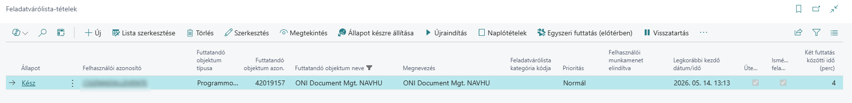 Feladatvárólista tételek