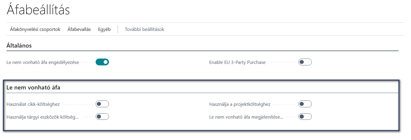 Áfabeállítás