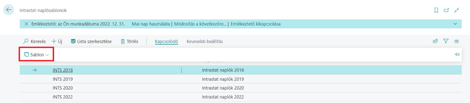 Intrastat naplósablonok