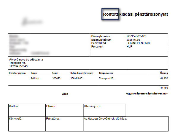 Rontott bizonylat