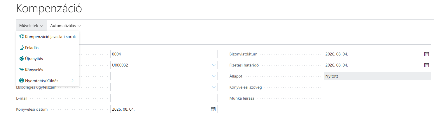 Kompenzáció->Műveletek