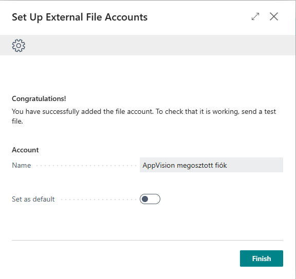 Azure file share hozzáadás befejezése