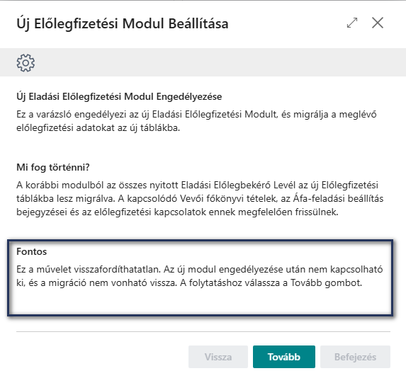 Támogatott beállítás