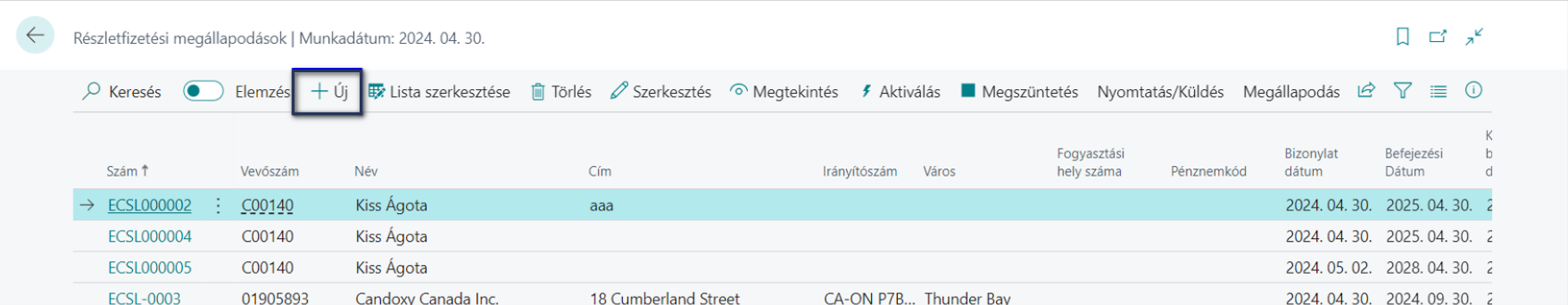Részletfizetési megállapodások