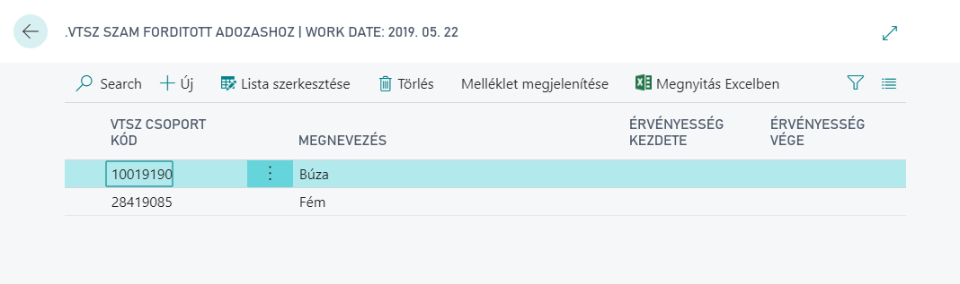 VTSZ szám fordított adózáshoz