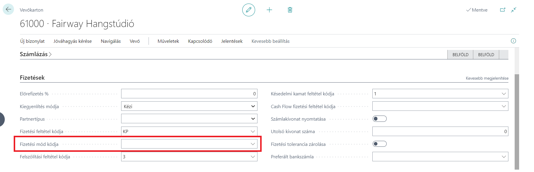 Fizetési mód kódja