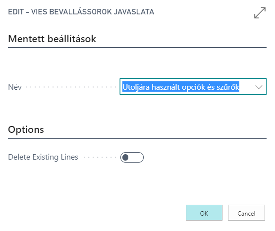 VIES bevallások javaslata