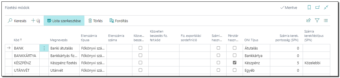 Fizetési módok