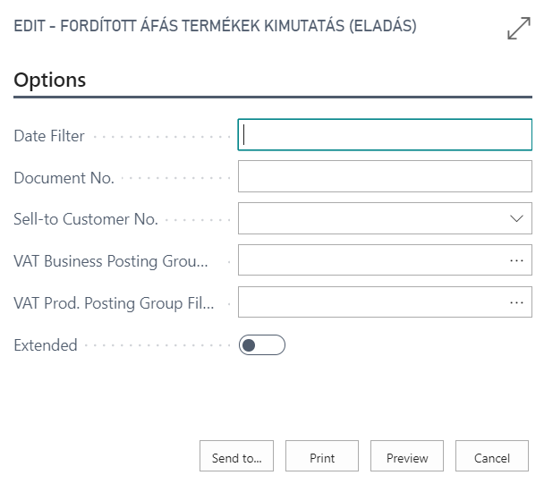 Fordított Áfás termékek kimutatás
