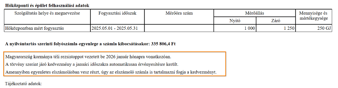 Egységes számla harmadik oldala